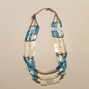 Beautiful necklace of blue and white